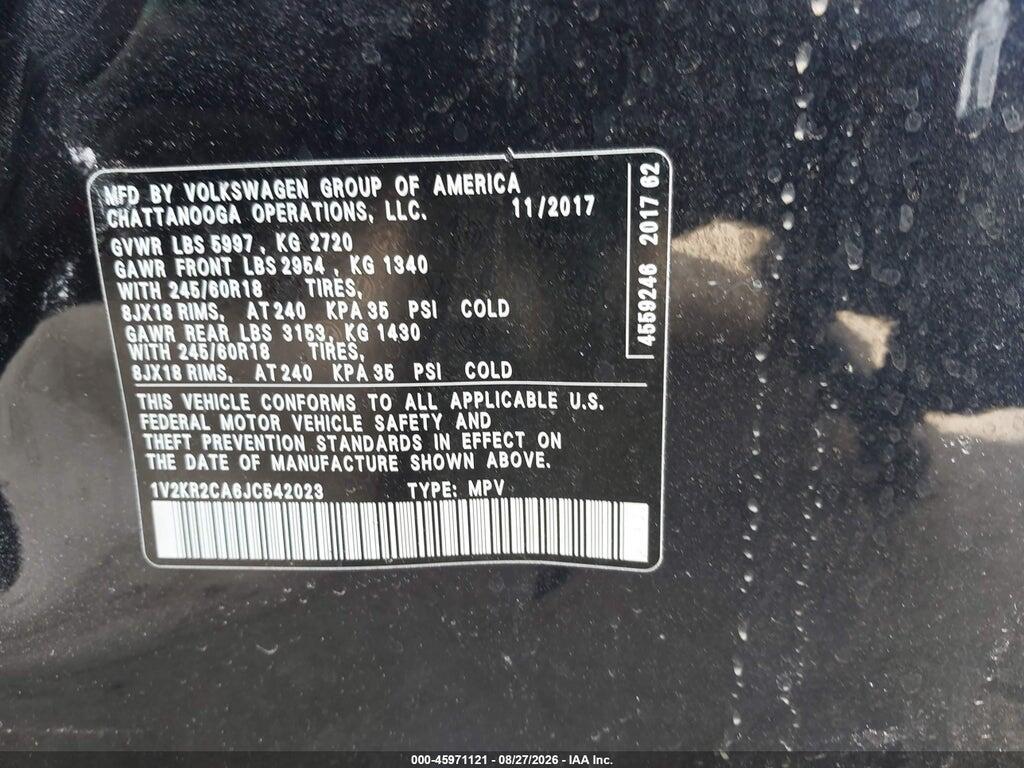 1V2KR2CA6JC542023 2018 VOLKSWAGEN ATLAS photo no. 9