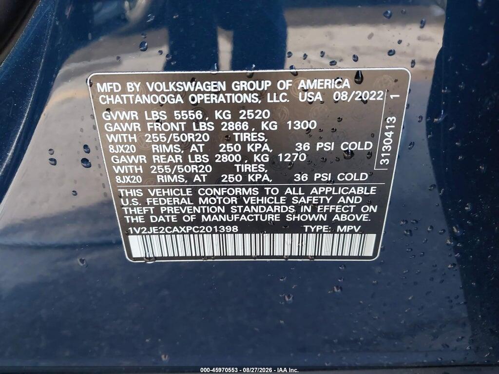 1V2JE2CAXPC201398 2023 VOLKSWAGEN ATLAS CROSS SPORT photo no. 9