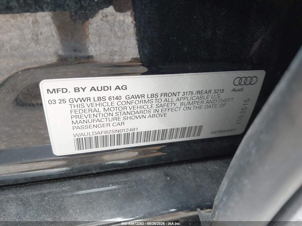 WAULDAF82SN012481 2025 AUDI A8 photo no. 9