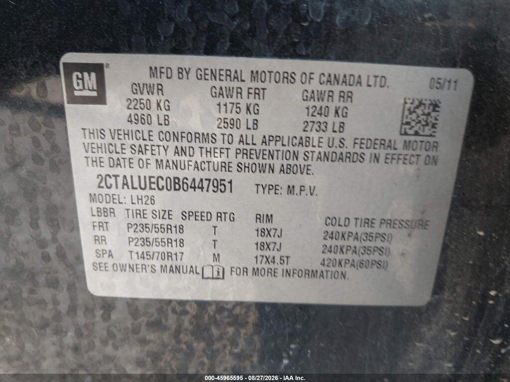 2CTALUEC0B6447951 2011 GMC TERRAIN photo no. 9
