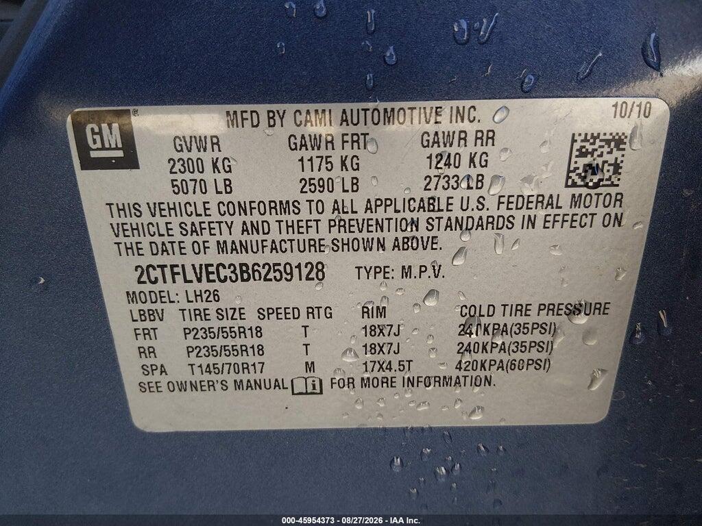 2CTFLVEC3B6259128 2011 GMC TERRAIN photo no. 9