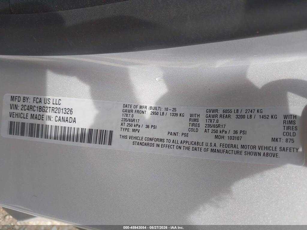 2C4RC1BG2TR201326 2026 CHRYSLER PACIFICA photo no. 9