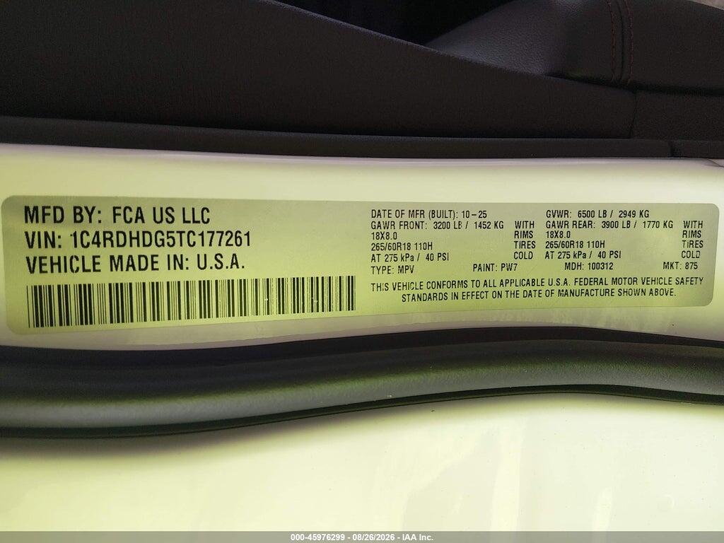 1C4RDHDG5TC177261 2026 DODGE DURANGO photo no. 9