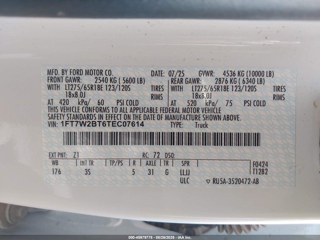1FT7W2BT6TEC07614 2026 FORD F-250 photo no. 9