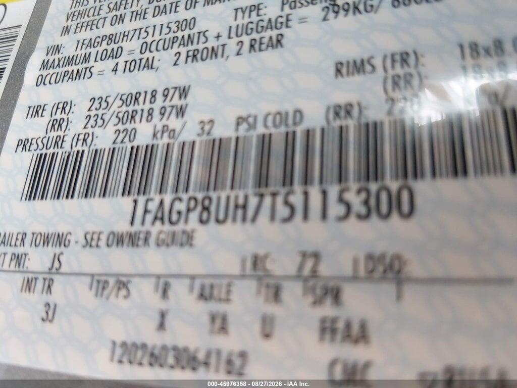 1FAGP8UH7T5115300 2026 FORD MUSTANG photo no. 9