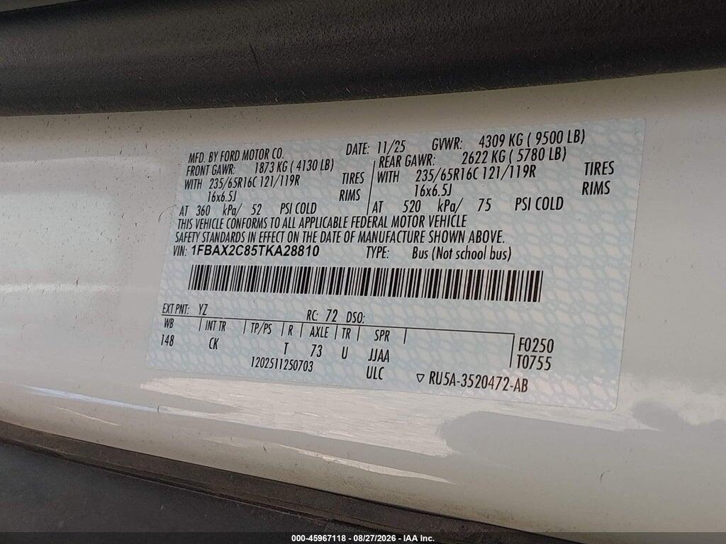 1FBAX2C85TKA28810 2026 FORD TRANSIT-350 PASSENGER VAN photo no. 8