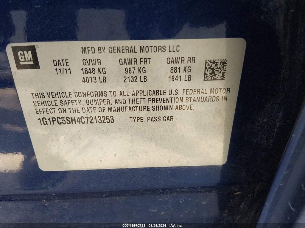 1G1PC5SH4C7213253 2012 CHEVROLET CRUZE photo no. 9