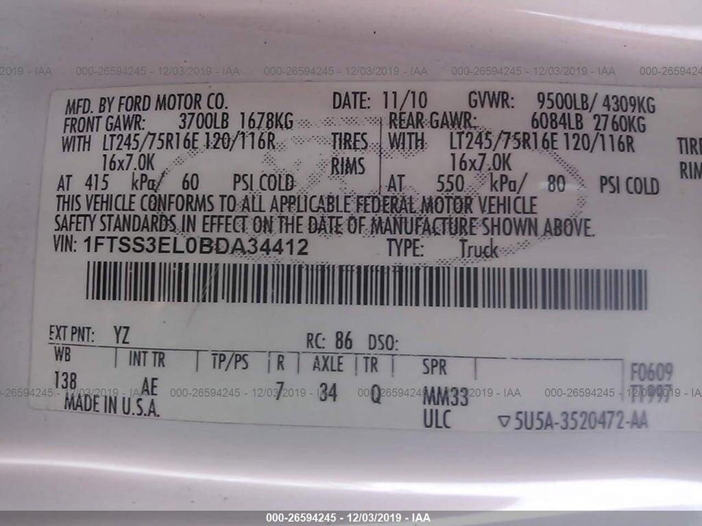 1FTSS3EL0BDA34412 2011 FORD E-350 SUPER DUTY photo no. 9