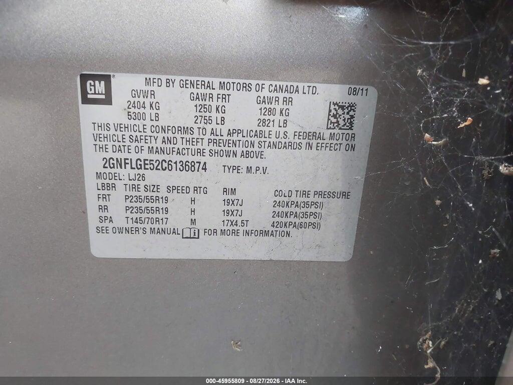 2GNFLGE52C6136874 2012 CHEVROLET EQUINOX photo no. 9