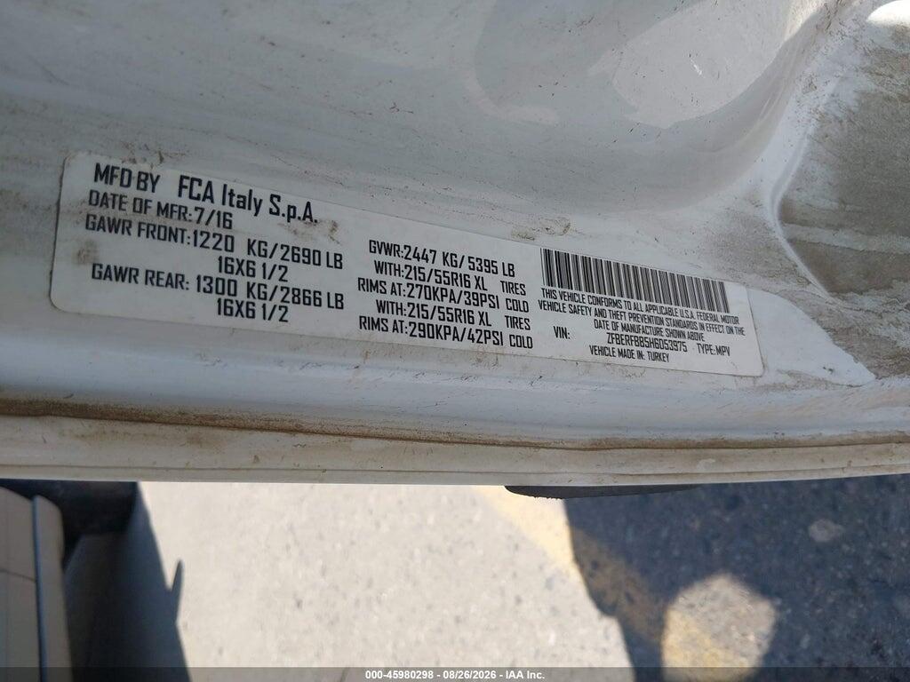 ZFBERFBB5H6D53975 2017 RAM PROMASTER CITY photo no. 9