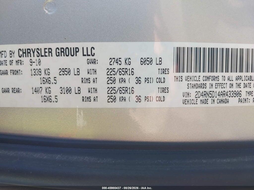 2D4RN5D14AR433906 2010 DODGE GRAND CARAVAN photo no. 9