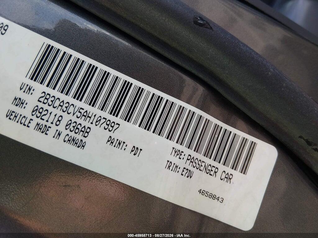 2B3CA3CV5AH107997 2010 DODGE CHARGER photo no. 9