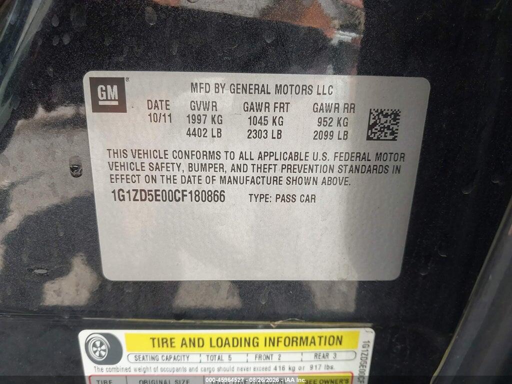 1G1ZD5E00CF180866 2012 CHEVROLET MALIBU photo no. 9