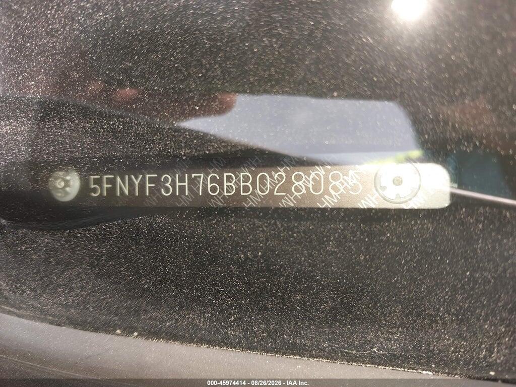 5FNYF3H76BB028085 2011 HONDA PILOT photo no. 9