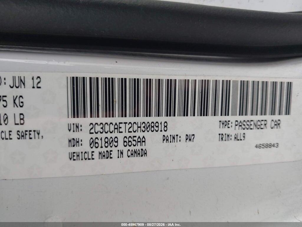 2C3CCAET2CH308918 2012 CHRYSLER 300C photo no. 9