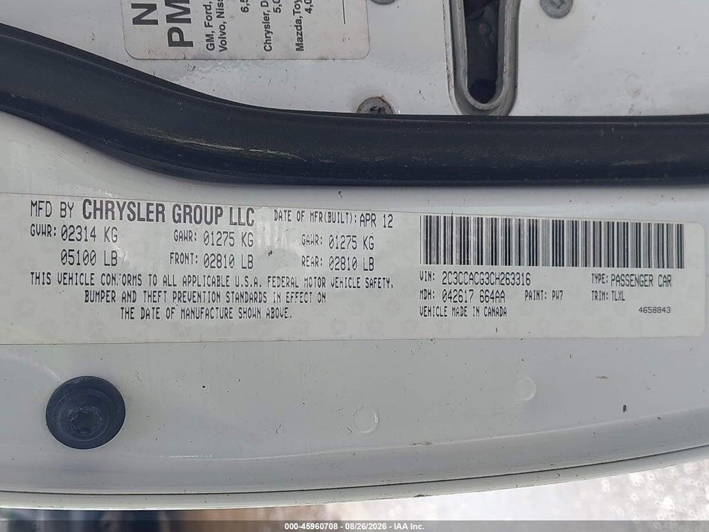 2C3CCACG3CH263316 2012 CHRYSLER 300 photo no. 9