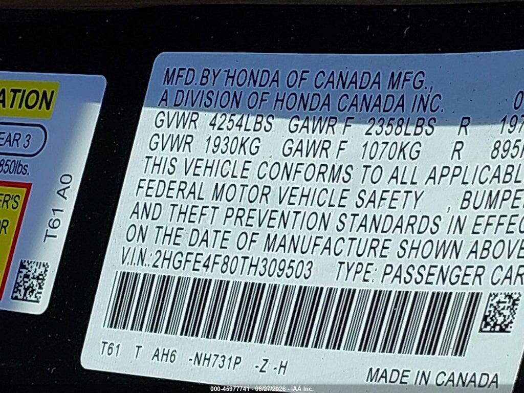 2HGFE4F80TH309503 2026 HONDA CIVIC HYBRID photo no. 9