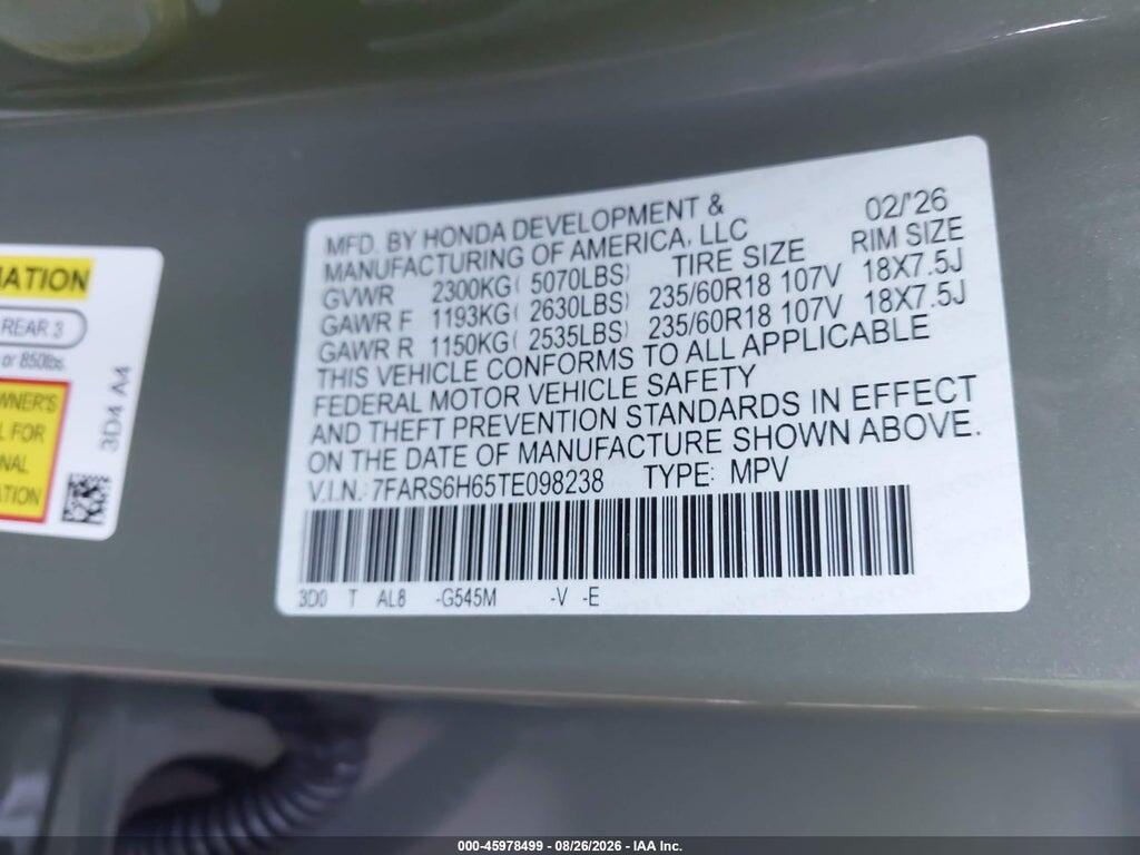 7FARS6H65TE098238 2026 HONDA CR-V HYBRID photo no. 9