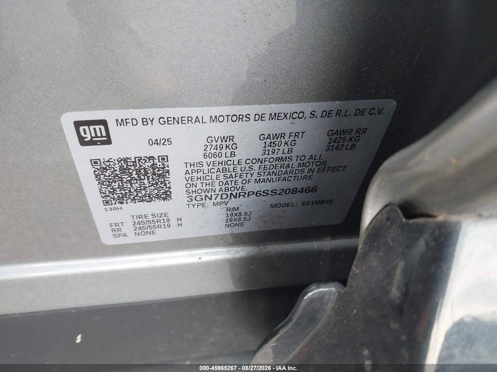3GN7DNRP6SS208466 2025 CHEVROLET EQUINOX EV photo no. 9