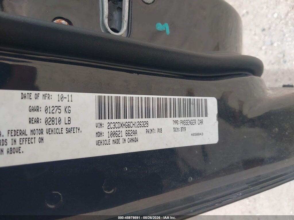 2C3CDXHG6CH126329 2012 DODGE CHARGER photo no. 9