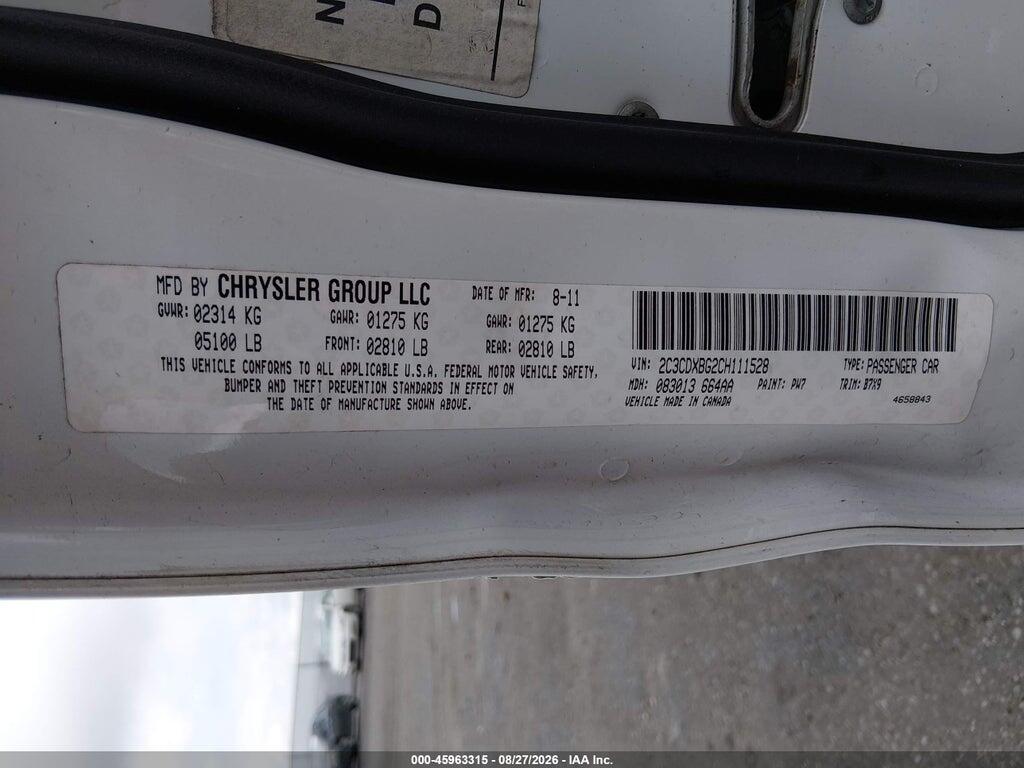 2C3CDXBG2CH111528 2012 DODGE CHARGER photo no. 9