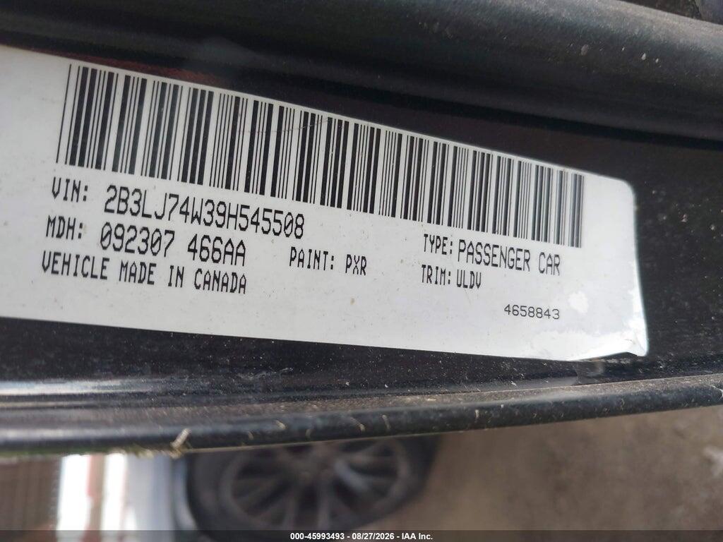 2B3LJ74W39H545508 2009 DODGE CHALLENGER photo no. 9
