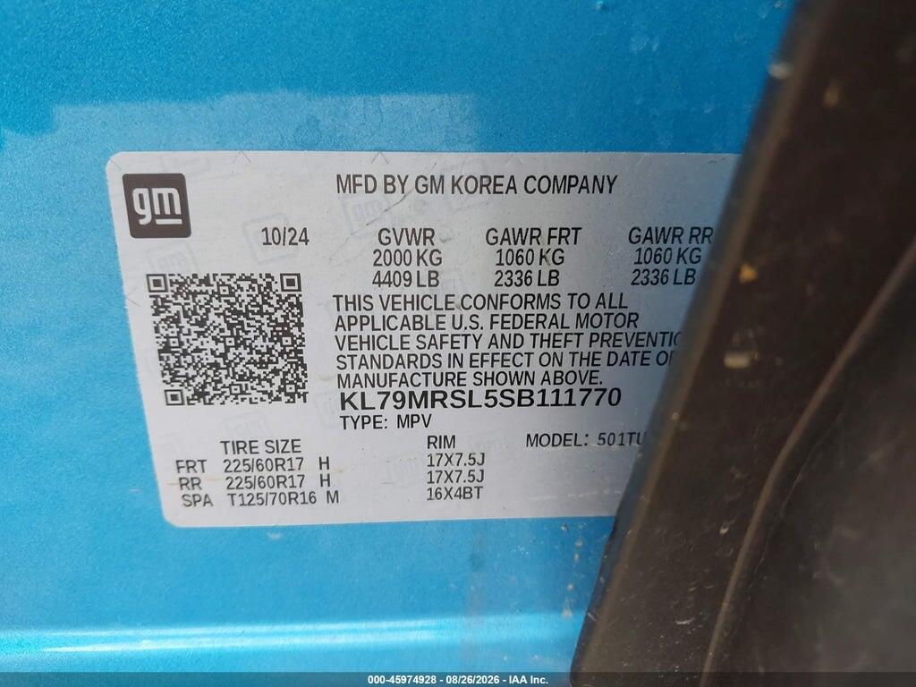 KL79MRSL5SB111770 2025 CHEVROLET TRAILBLAZER photo no. 9