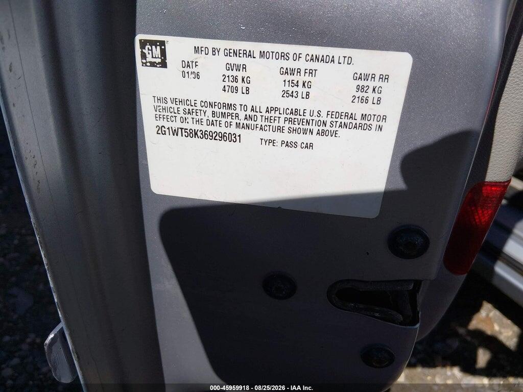 2G1WT58K369296031 2006 CHEVROLET IMPALA photo no. 9