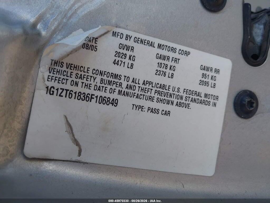 1G1ZT61836F106849 2006 CHEVROLET MALIBU MAXX photo no. 9