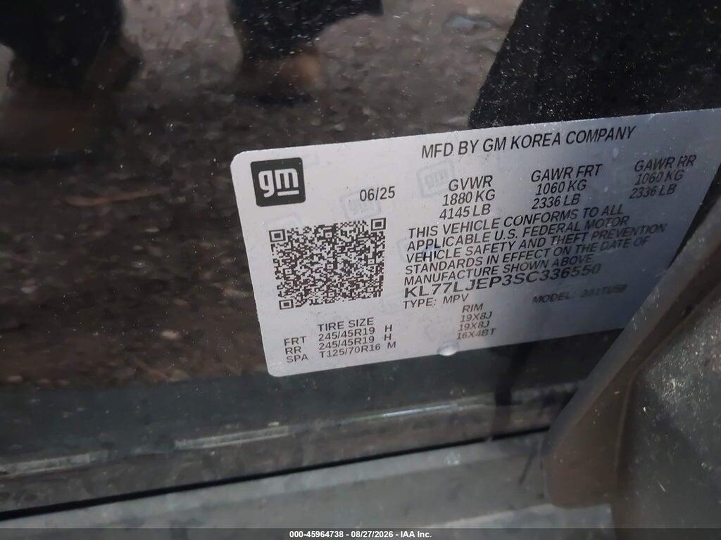KL77LJEP3SC336550 2025 CHEVROLET TRAX photo no. 9
