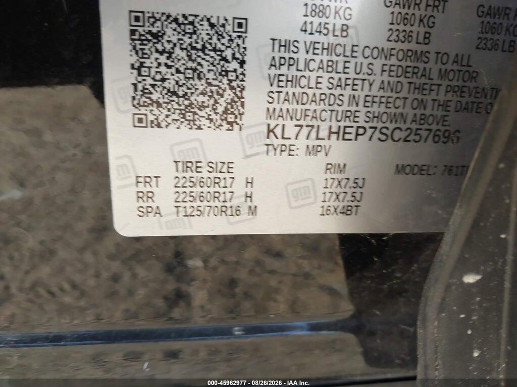 KL77LHEP7SC257696 2025 CHEVROLET TRAX photo no. 9