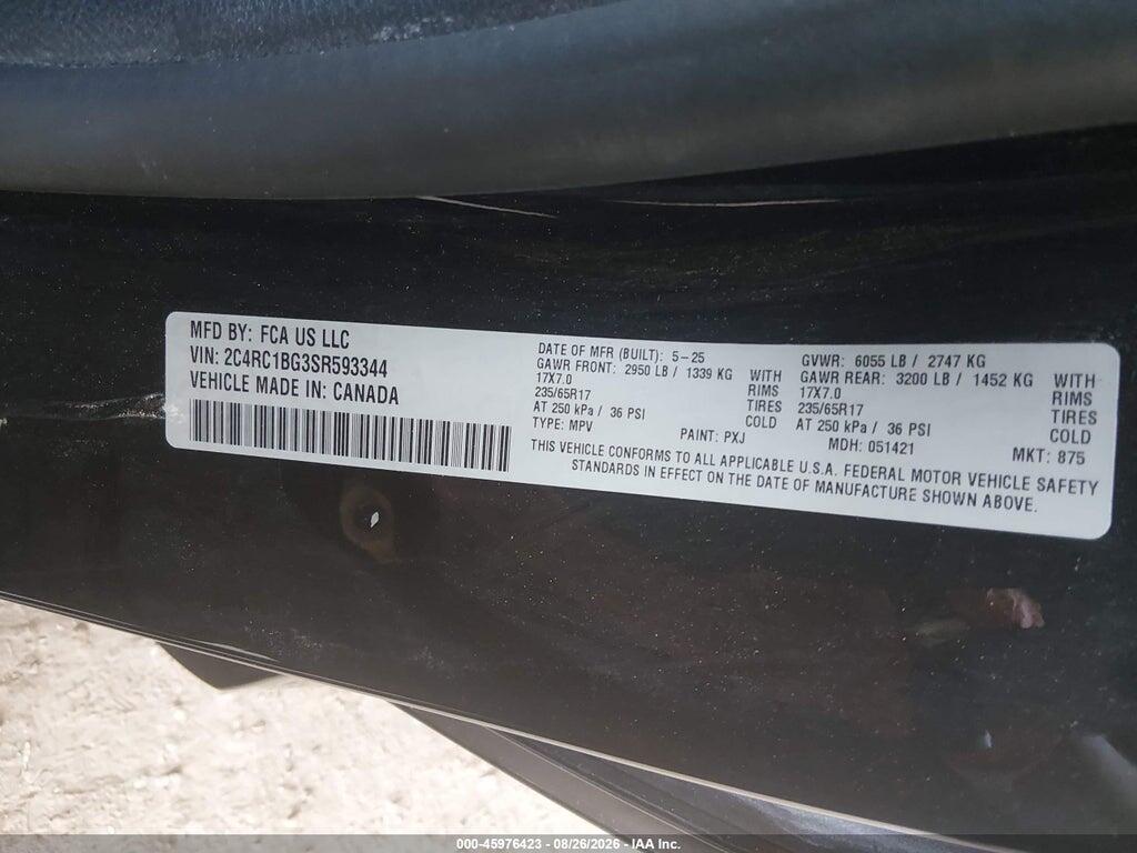 2C4RC1BG3SR593344 2025 CHRYSLER PACIFICA photo no. 9