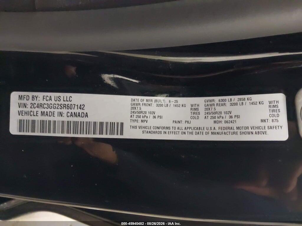 2C4RC3GG2SR607142 2025 CHRYSLER PACIFICA photo no. 9