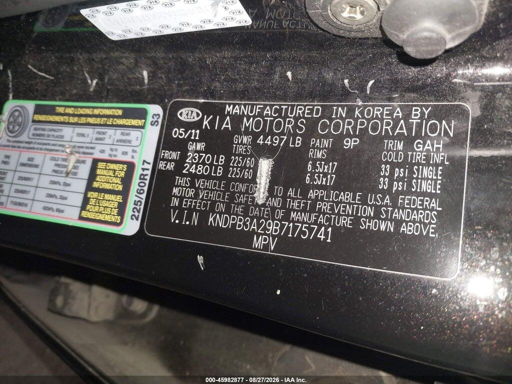 KNDPB3A29B7175741 2011 KIA SPORTAGE photo no. 9