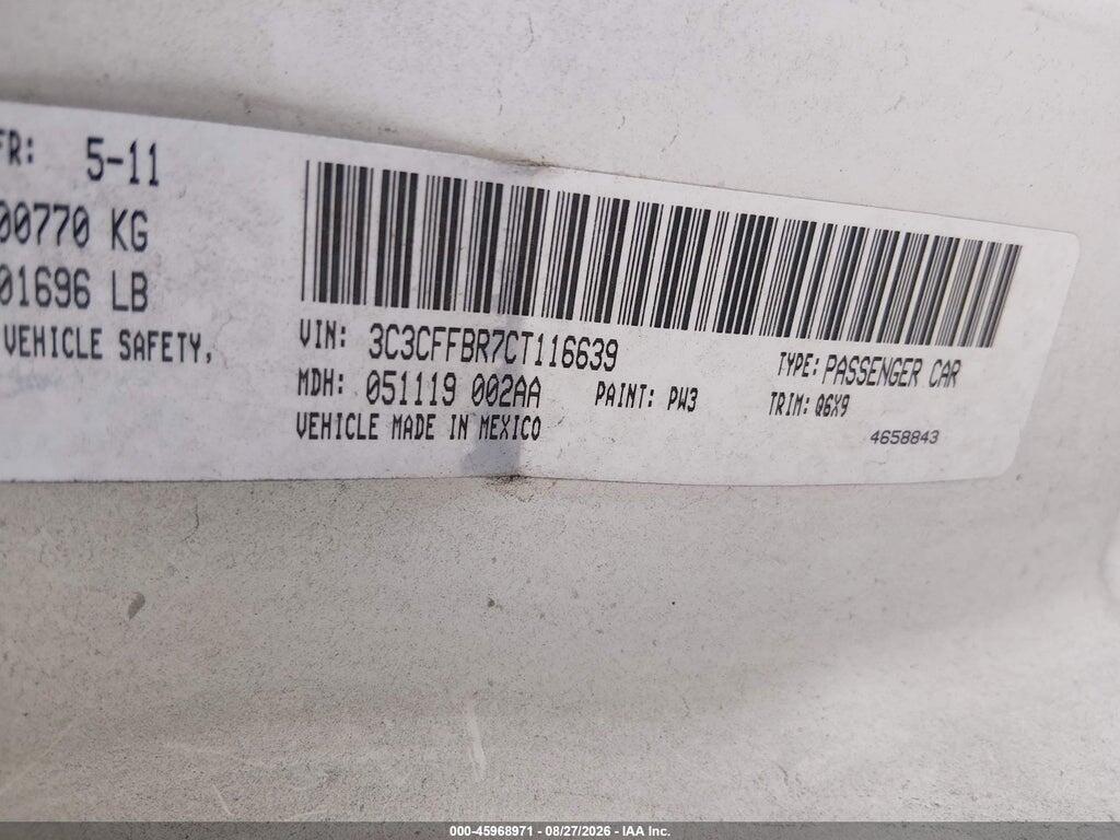 3C3CFFBR7CT116639 2012 FIAT 500 photo no. 9
