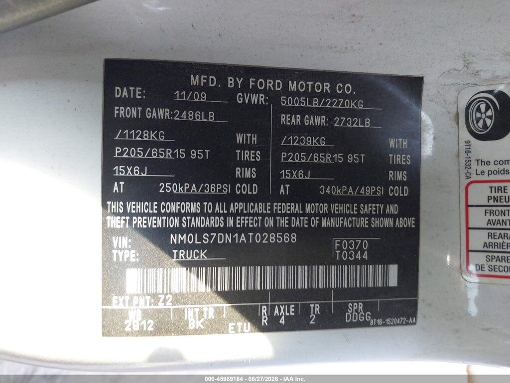 NM0LS7DN1AT028568 2010 FORD TRANSIT CONNECT photo no. 9