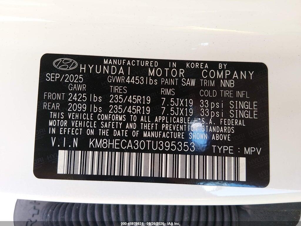 KM8HECA30TU395353 2026 HYUNDAI KONA photo no. 9