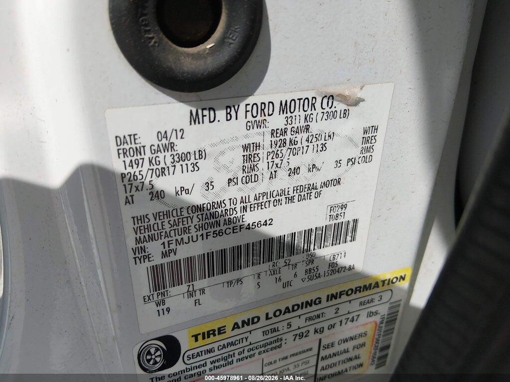 1FMJU1F56CEF45642 2012 FORD EXPEDITION photo no. 9