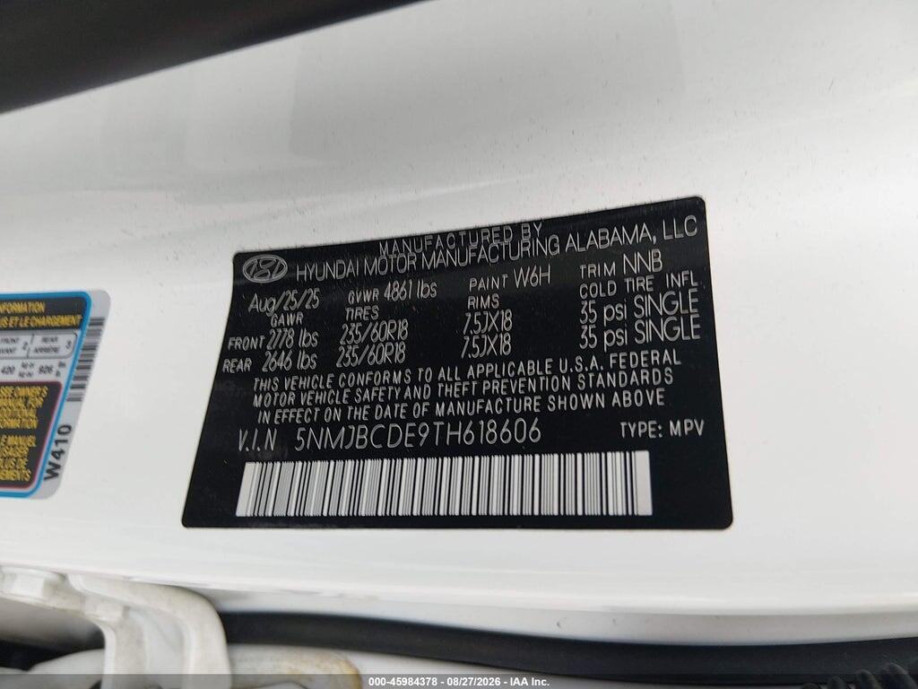5NMJBCDE9TH618606 2026 HYUNDAI TUCSON photo no. 9