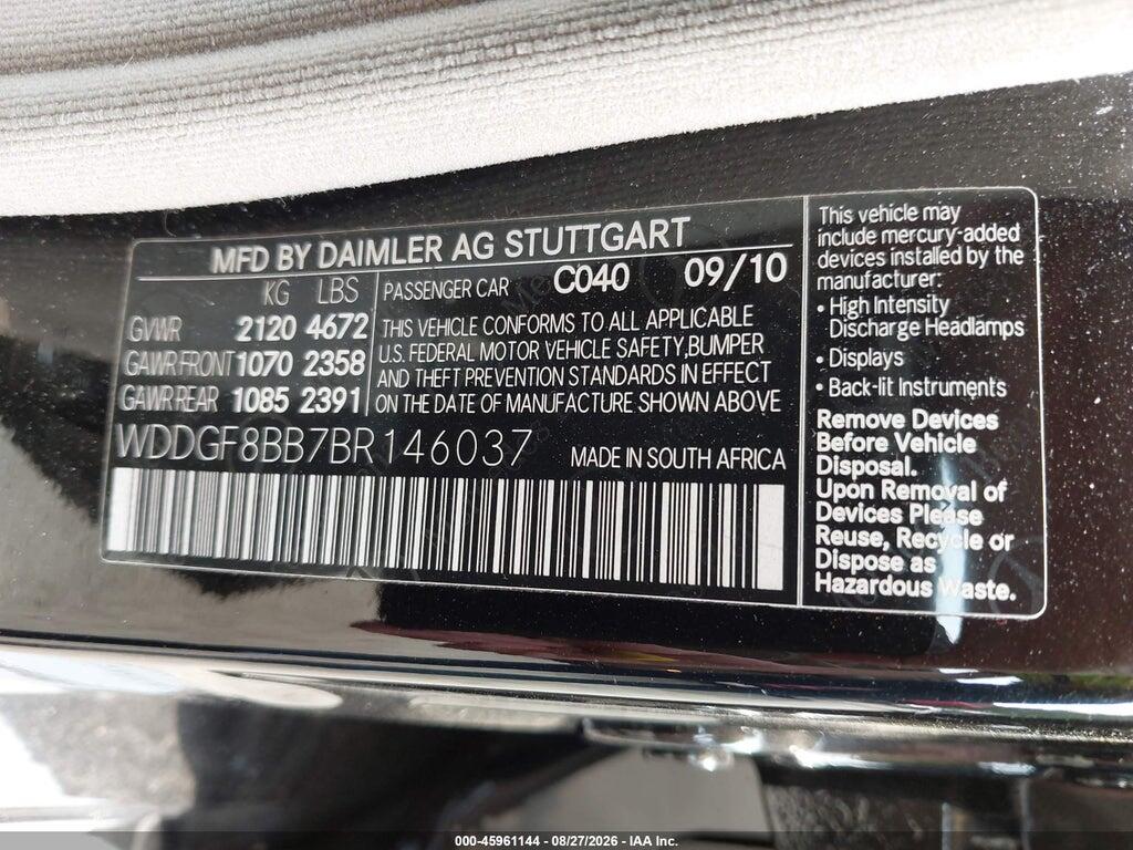 WDDGF8BB7BR146037 2011 MERCEDES-BENZ C 300 photo no. 9