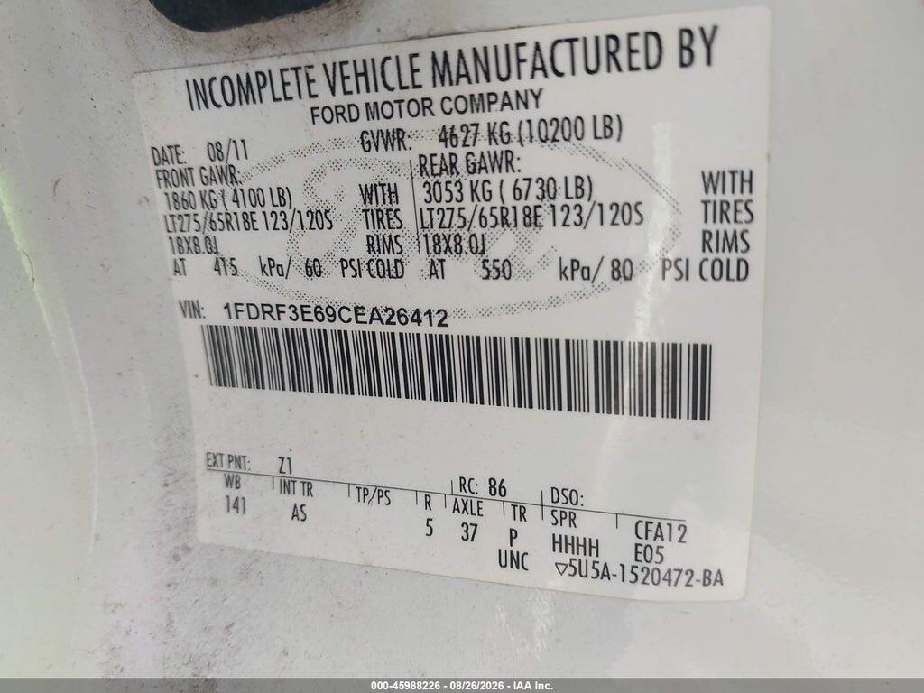1FDRF3E69CEA26412 2012 FORD F-350 CHASSIS photo no. 8