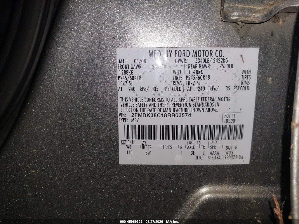 2FMDK38C18BB03574 2008 FORD EDGE photo no. 9