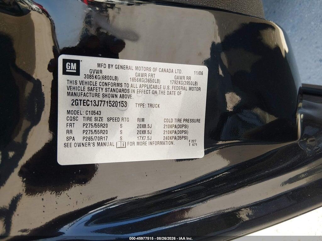 2GTEC13J771520153 2007 GMC SIERRA 1500 photo no. 9