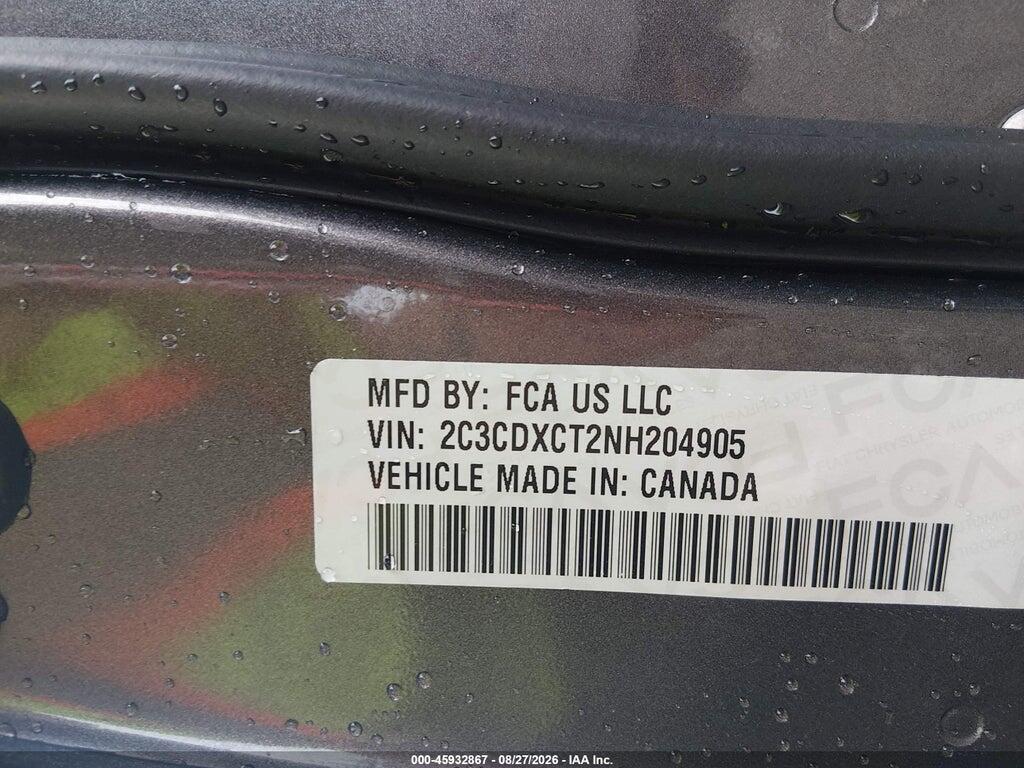 2C3CDXCT2NH204905 2022 DODGE CHARGER photo no. 9
