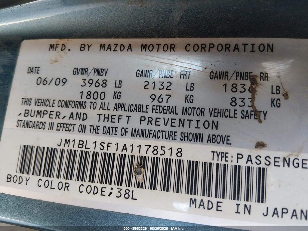 JM1BL1SF1A1178518 2010 MAZDA MAZDA3 photo no. 9