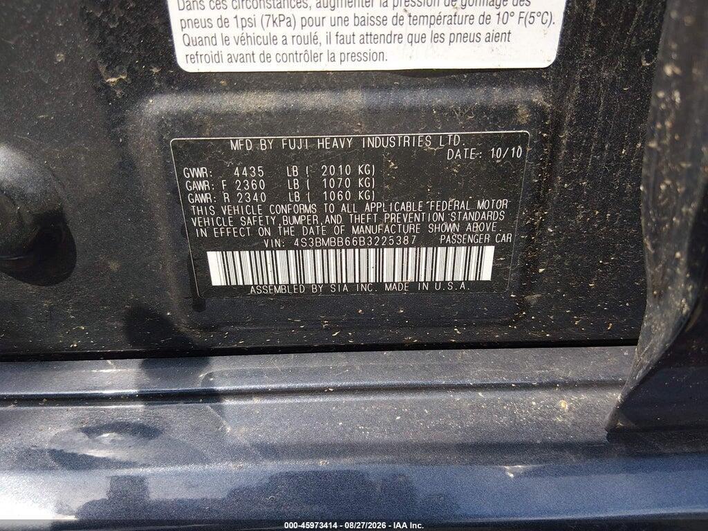 4S3BMBB66B3225387 2011 SUBARU LEGACY photo no. 9