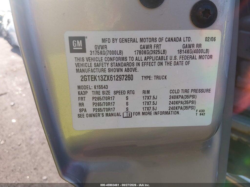 2GTEK13ZX61297260 2006 GMC SIERRA 1500 photo no. 9