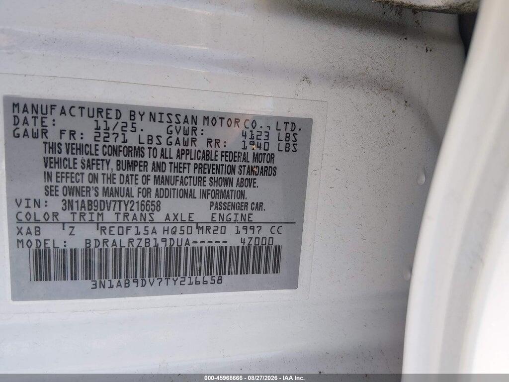 3N1AB9DV7TY216658 2026 NISSAN SENTRA photo no. 9