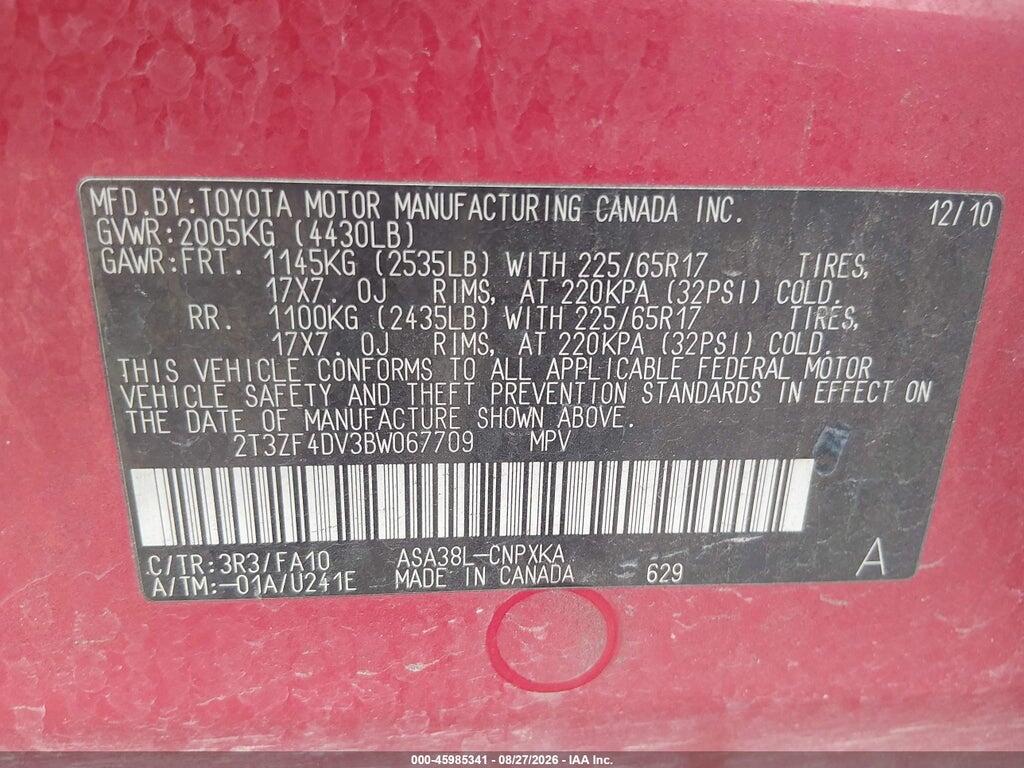 2T3ZF4DV3BW067709 2011 TOYOTA RAV4 photo no. 9
