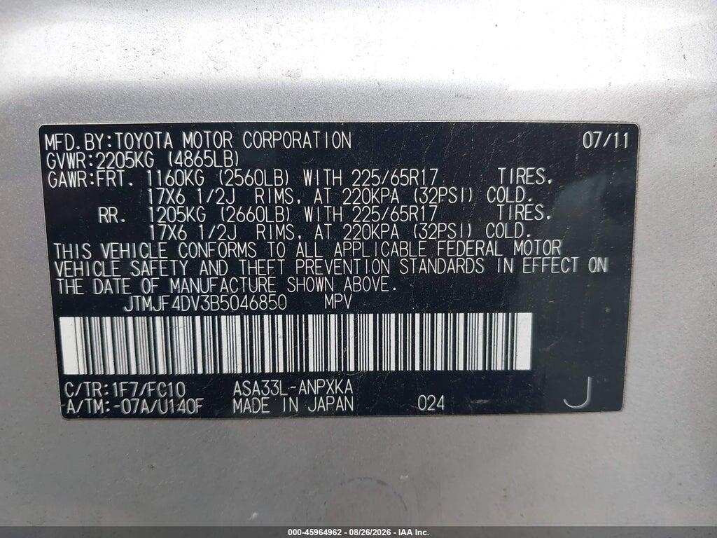 JTMJF4DV3B5046850 2011 TOYOTA RAV4 photo no. 9